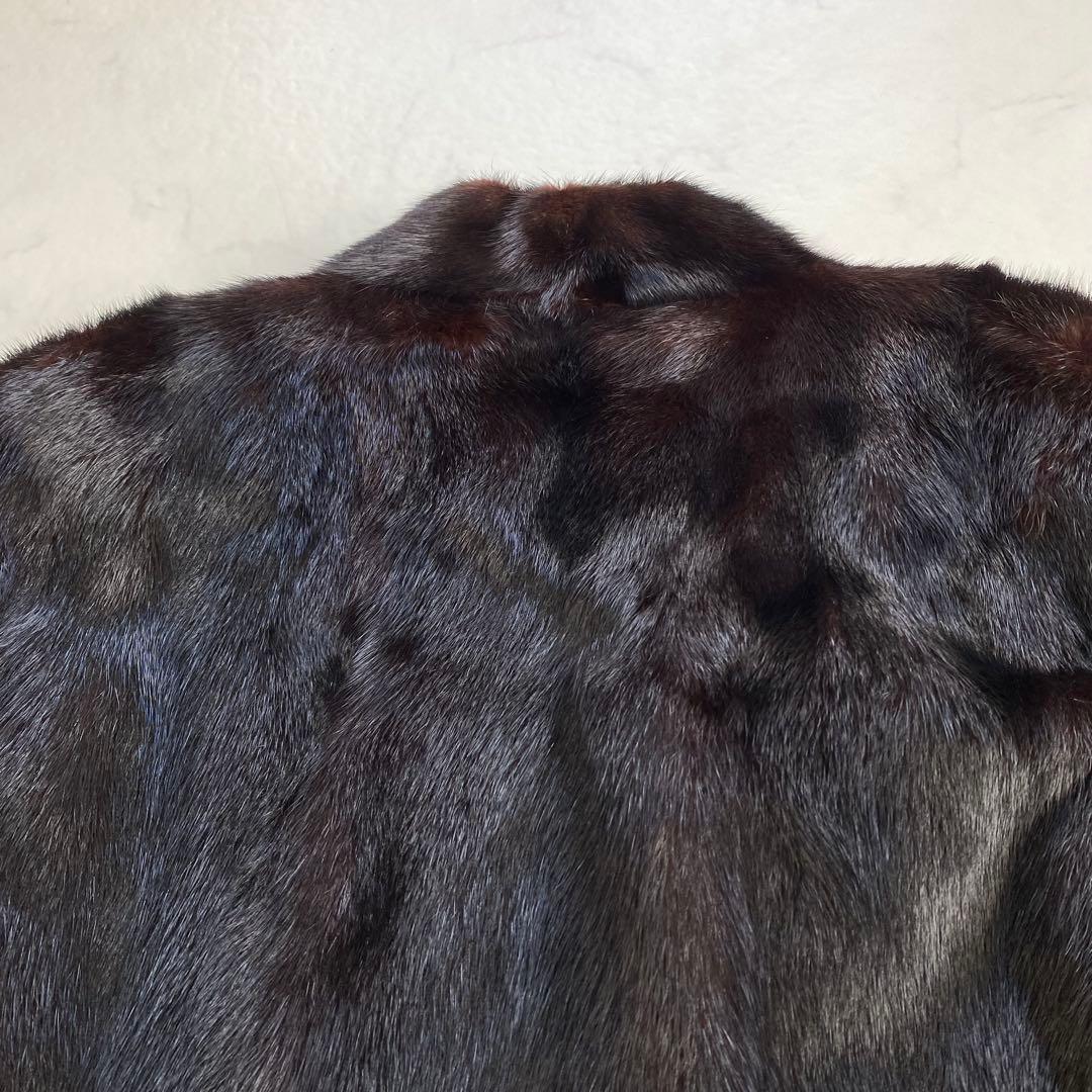 美品★SAGA MINK 金サガ ノーカラーコート リアルファー 15