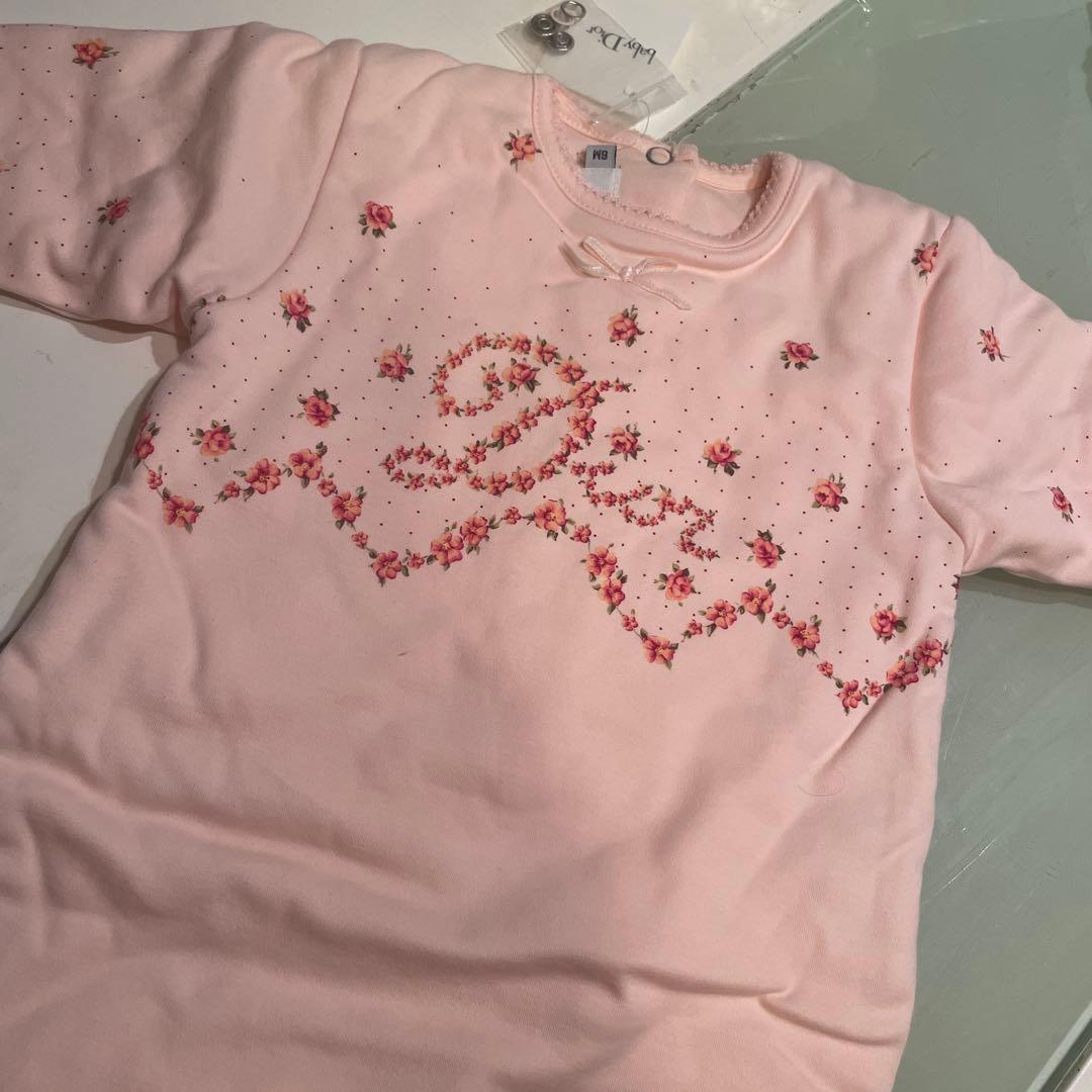 Baby Dior ピンク 花柄プリントカバーオール 6ヶ月