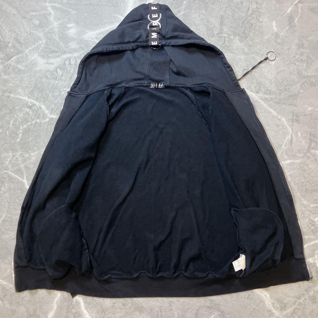 REFLEM レフレム Dリング ロゴテープ ジップアップ パーカー ブラック