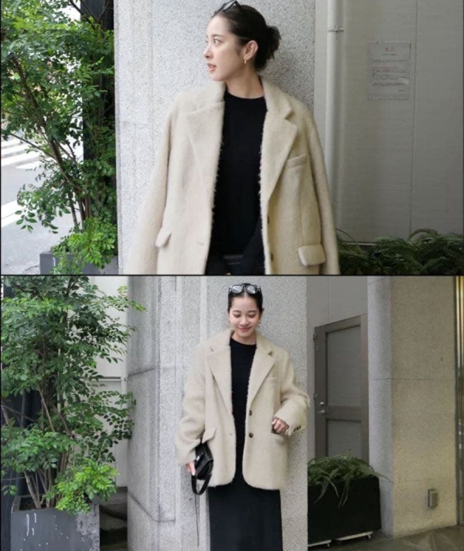 basement online モヘアシャギージャケットコート