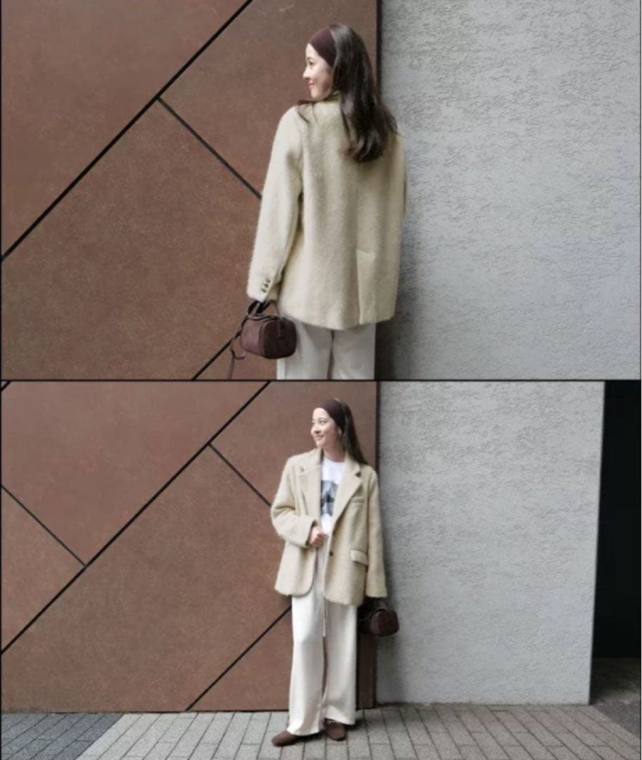 basement online モヘアシャギージャケットコート