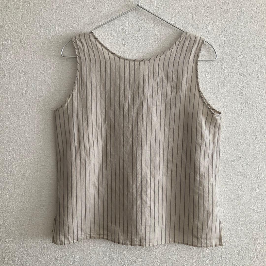 マルモア ストライプシアーシャツ + タンクトップ size 36 ベージュ