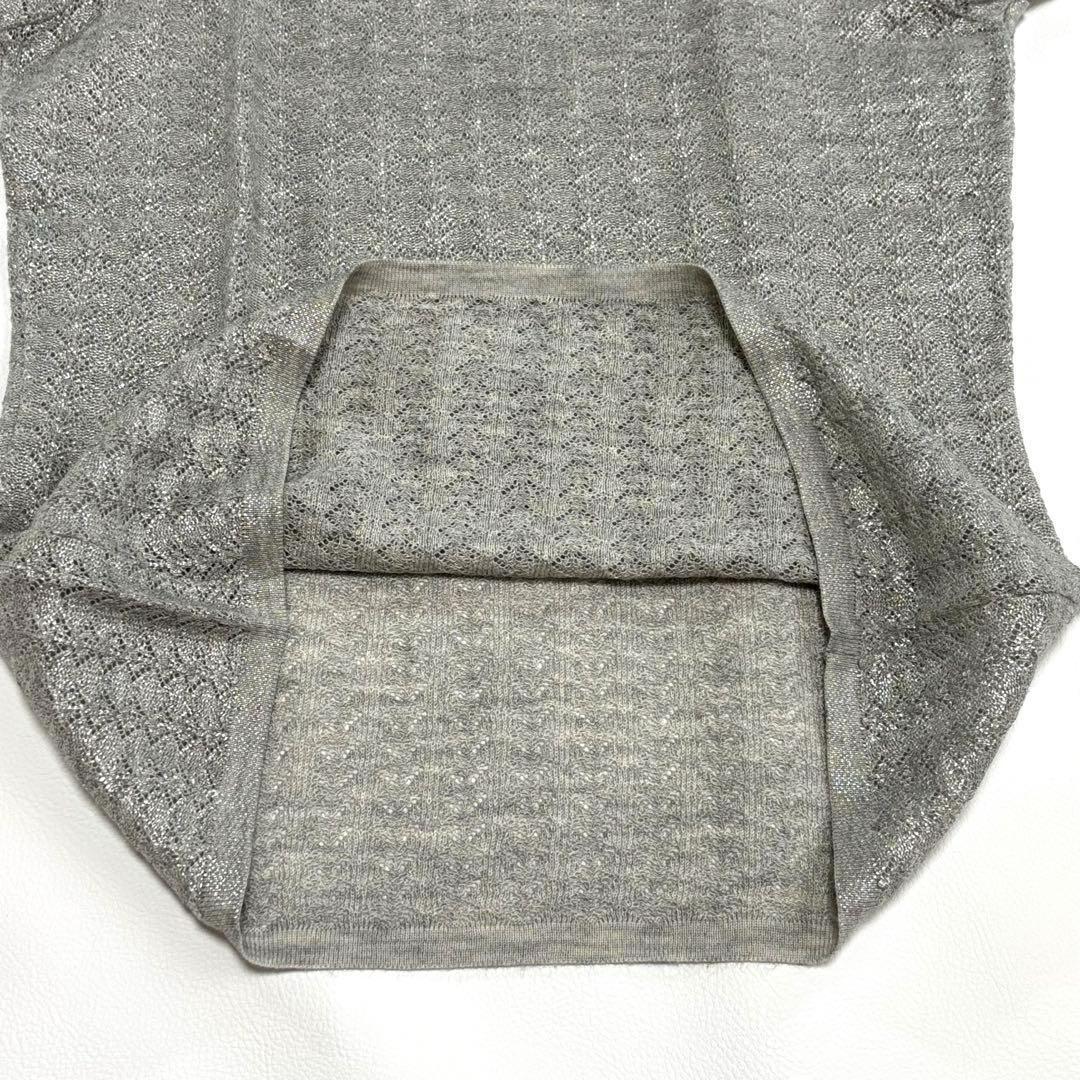 極美品 シャネル マトラッセ金具 サマーTシャツ カシミヤシルク Mサイズ