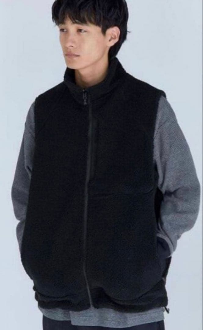 DAIWA PIER39 ナイロン×ボアフリースリバーシブルベスト 黒 L