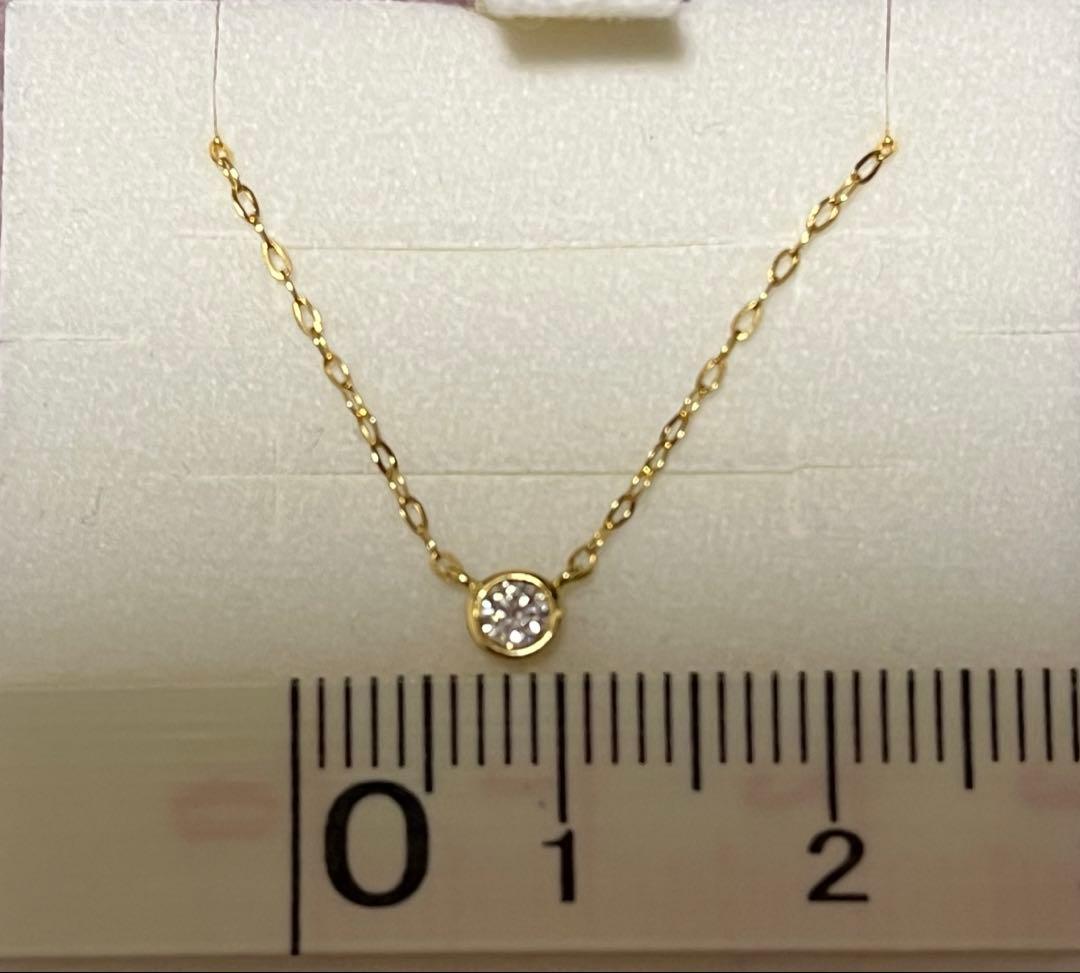 K18 4℃ 一粒 ダイヤ ネックレス　イエロー ゴールド