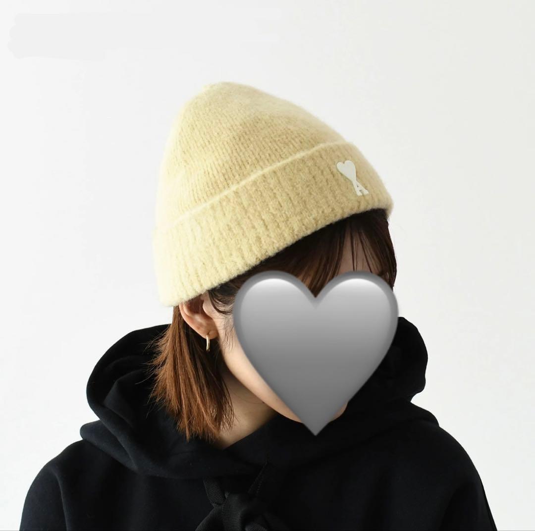 ami paris ベージュ ビーニー ニット帽
