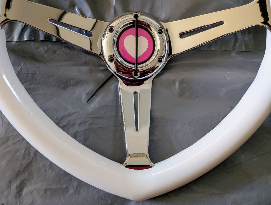 ♡　35パイ　ハート　ホワイト　ステアリング　♡