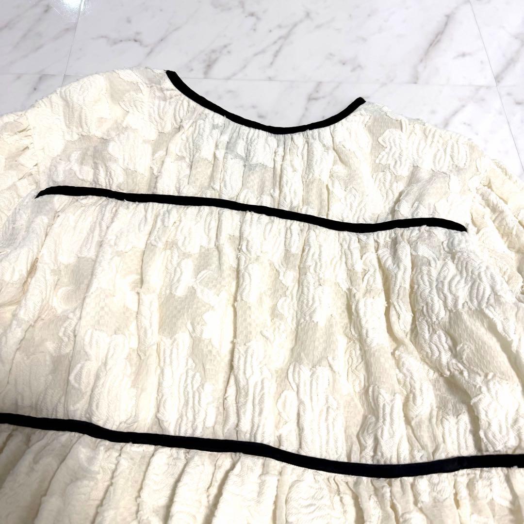 【美品】完売品✨️セブンテン パイピング ティアード トップス レース ホワイト