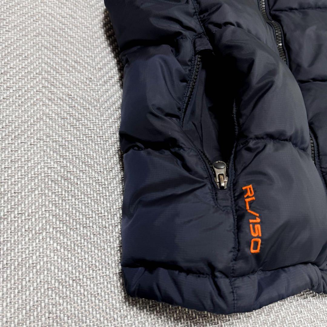 美品 ポロラルフローレン ヌプシ型 ダウンベスト ブラック ネイビー S相当