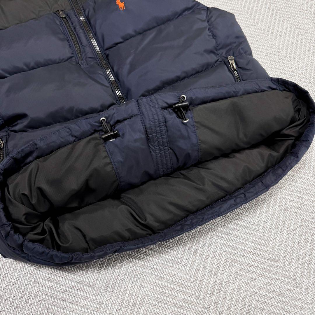 美品 ポロラルフローレン ヌプシ型 ダウンベスト ブラック ネイビー S相当