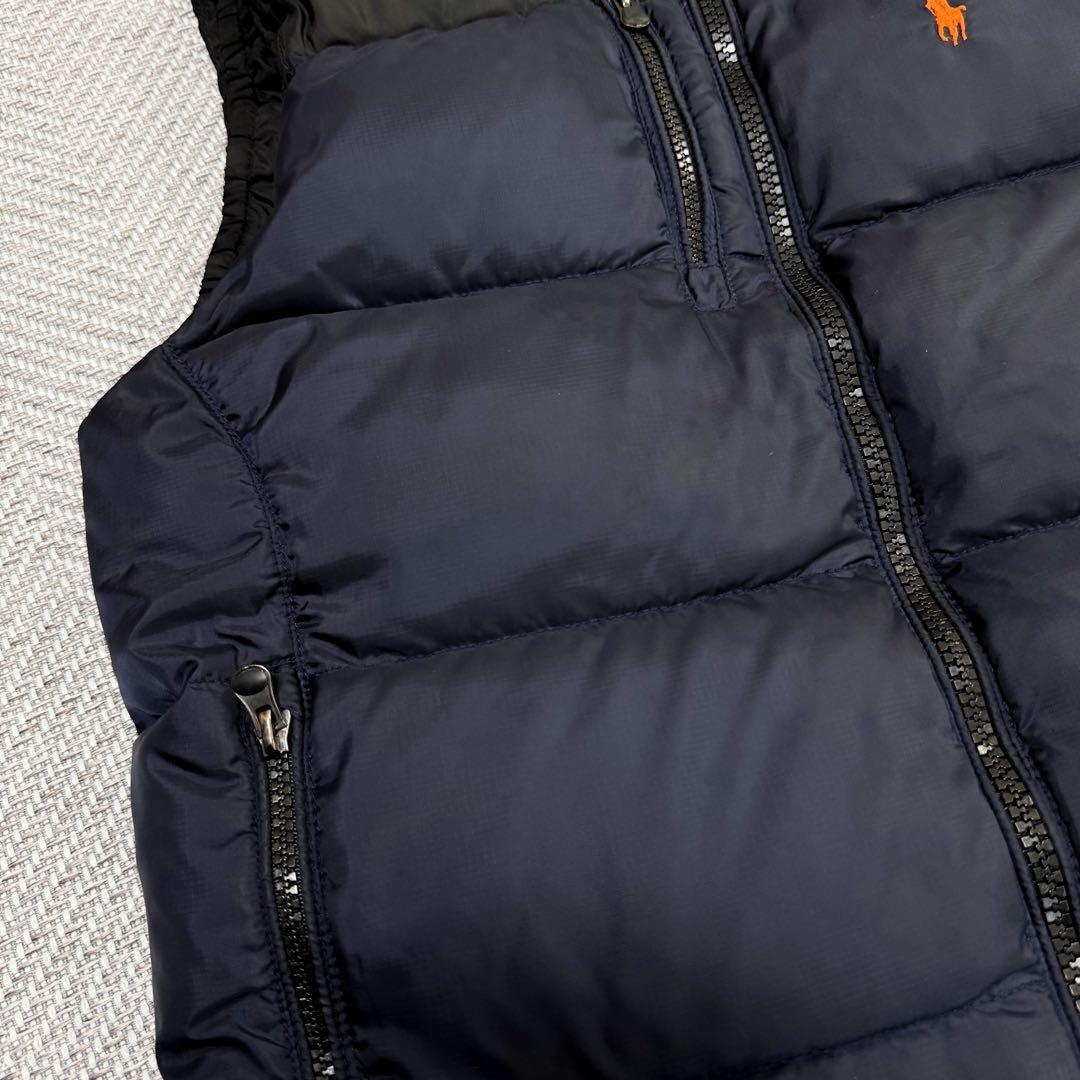 美品 ポロラルフローレン ヌプシ型 ダウンベスト ブラック ネイビー S相当