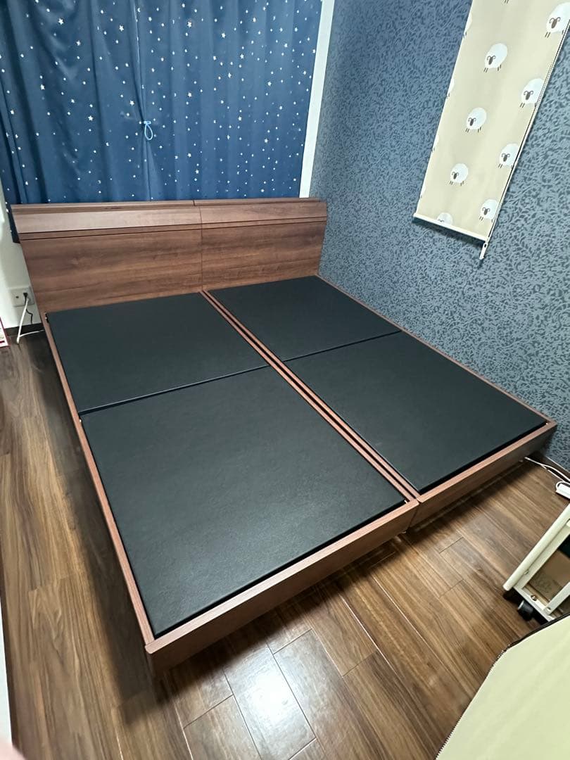 【お得】ベッドフレーム シングル ニューライトブラウン 宮 コンセント