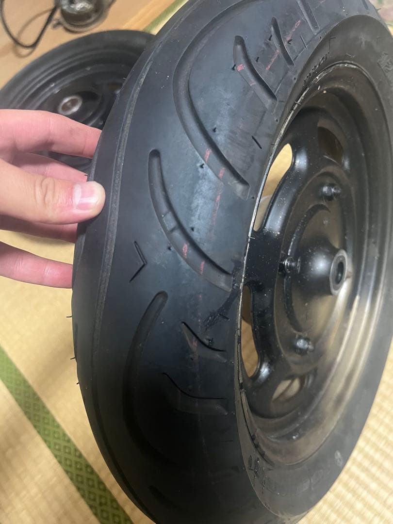 エイプ　ホイール前後セット　ハブ、ブレーキ付き タイヤほぼ新品！！