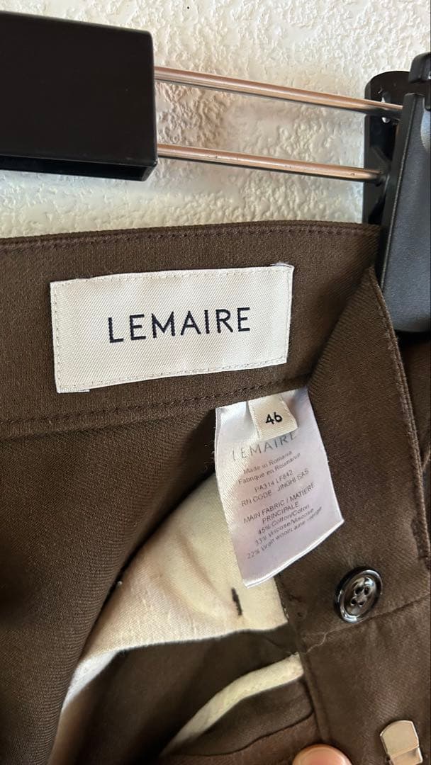 LEMAIRE ブラウン スラックス ベルト付き
