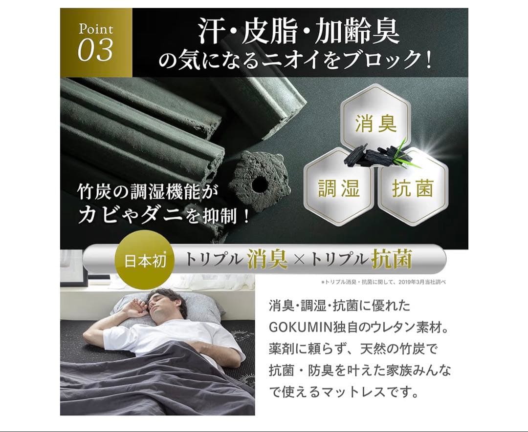 GOKUMIN クイーンサイズ マットレス 5cm厚