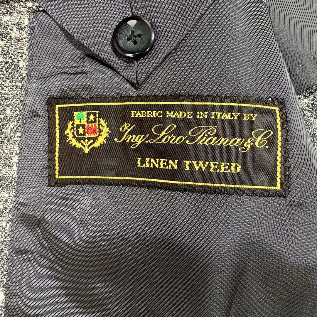 シップス ロロピアーナ シルク リネンツイード テーラードジャケット グレー44