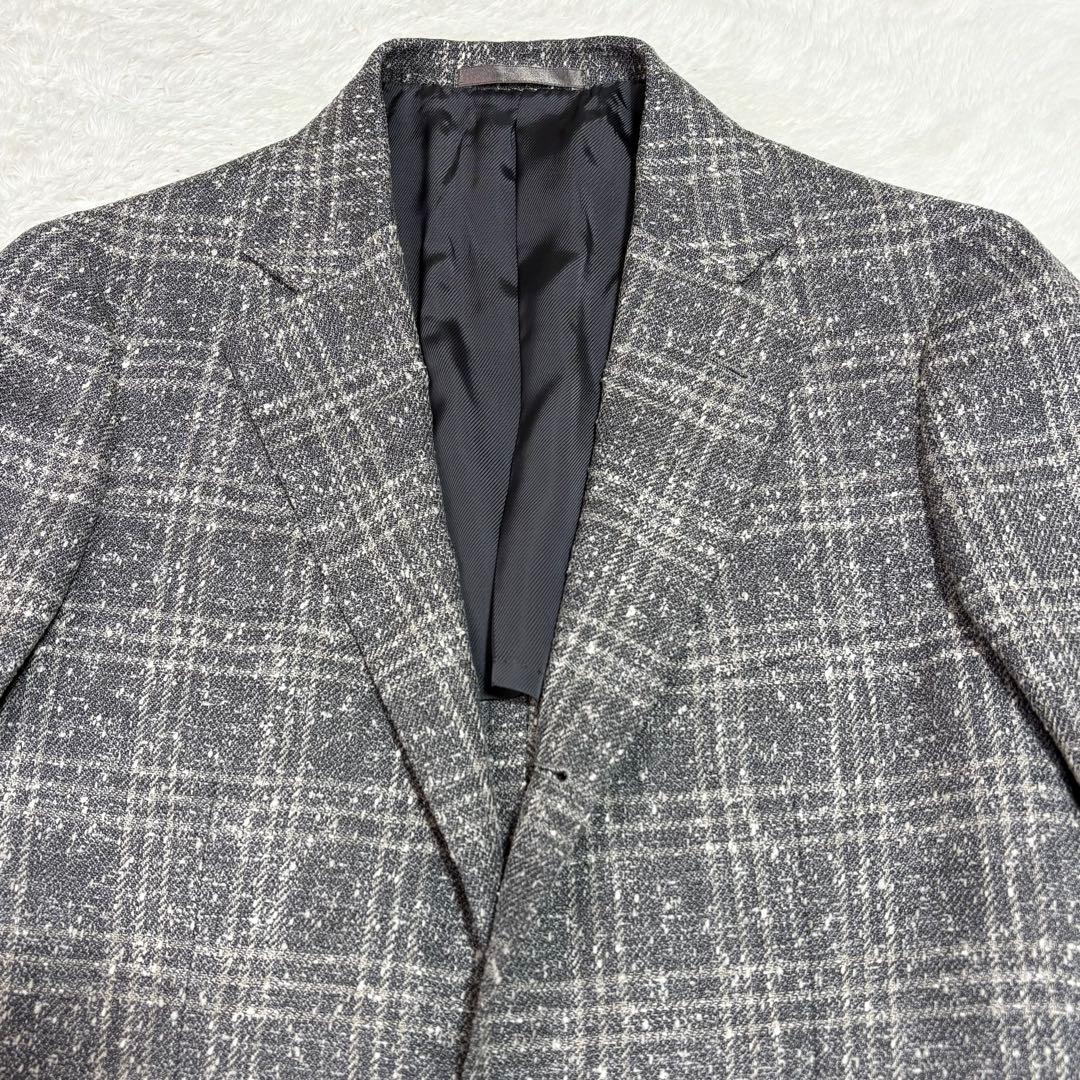 シップス ロロピアーナ シルク リネンツイード テーラードジャケット グレー44
