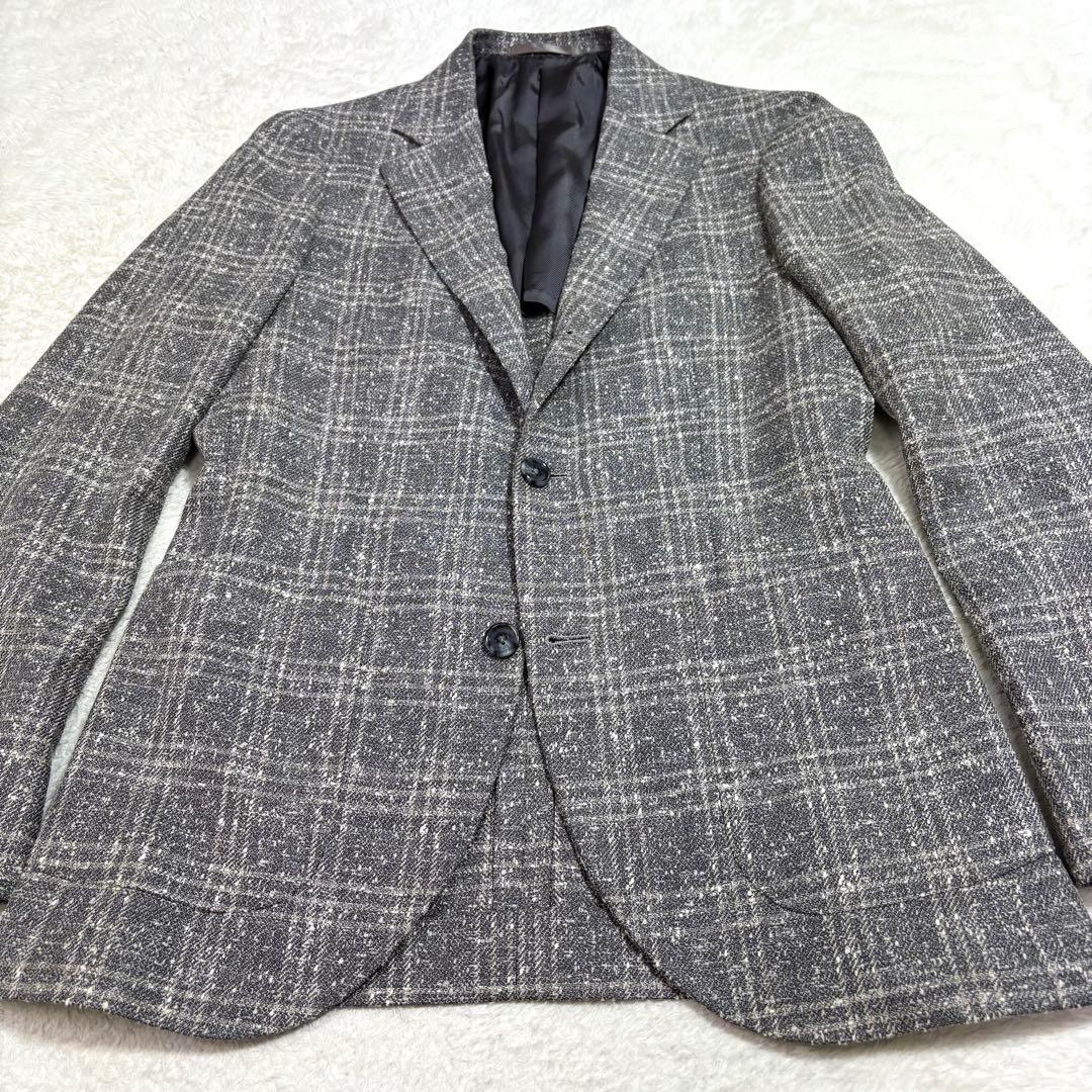 シップス ロロピアーナ シルク リネンツイード テーラードジャケット グレー44