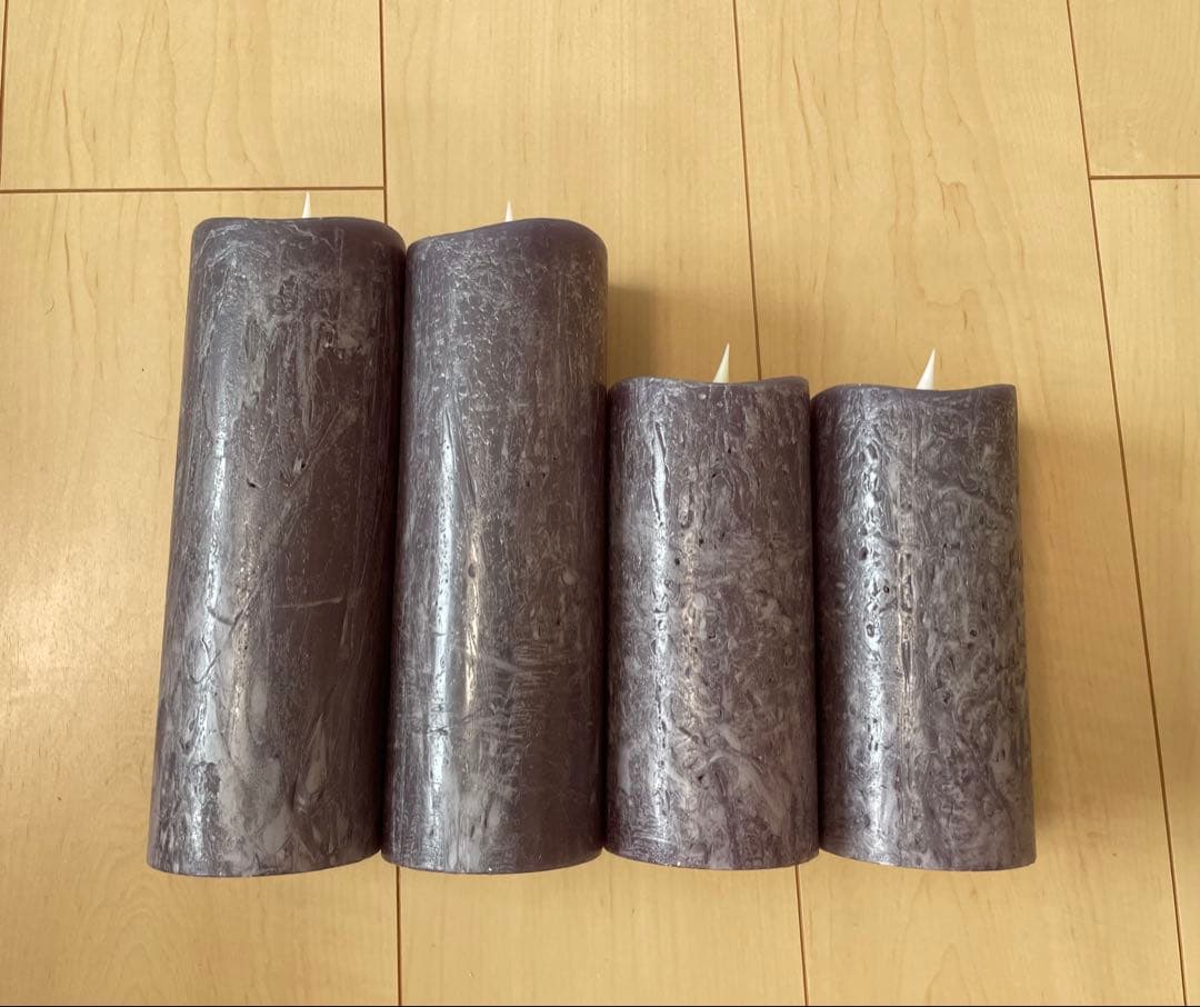 ENKINDDLE リモコン付きパープルキャンドル4本セット