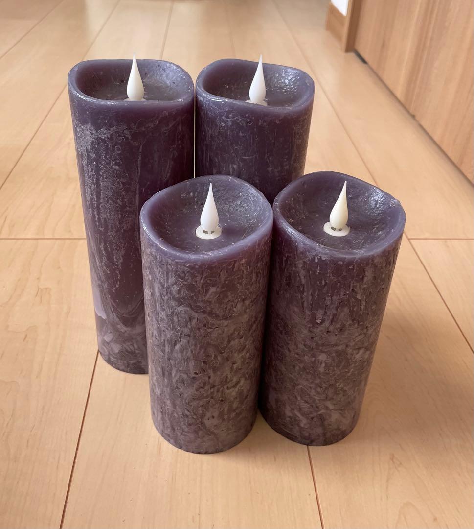 ENKINDDLE リモコン付きパープルキャンドル4本セット