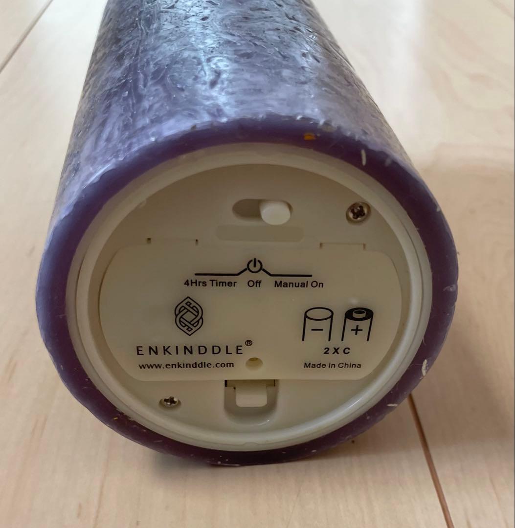 ENKINDDLE リモコン付きパープルキャンドル4本セット