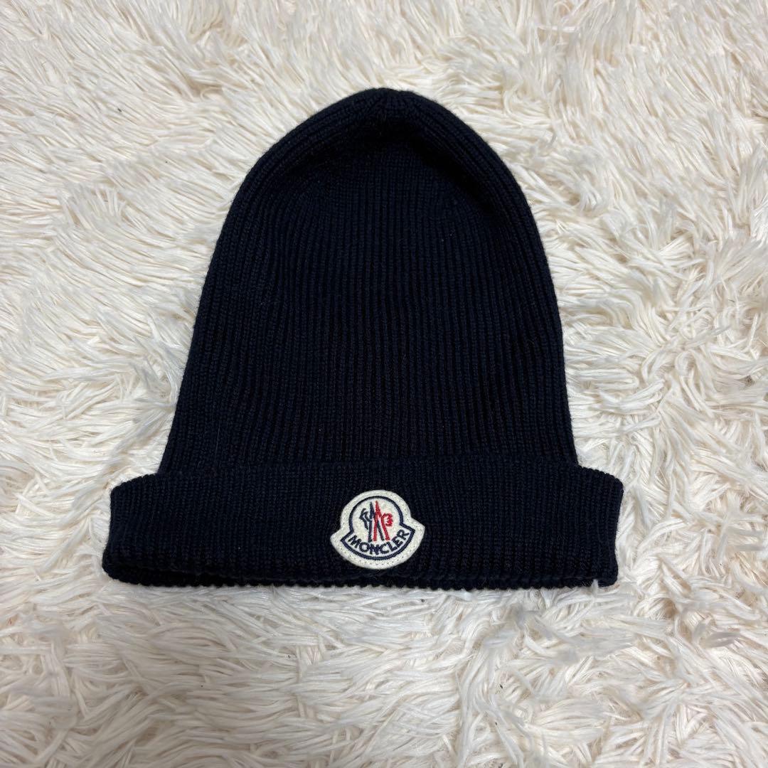 MONCLER ネイビー ニット帽　認証済み　モンクレール