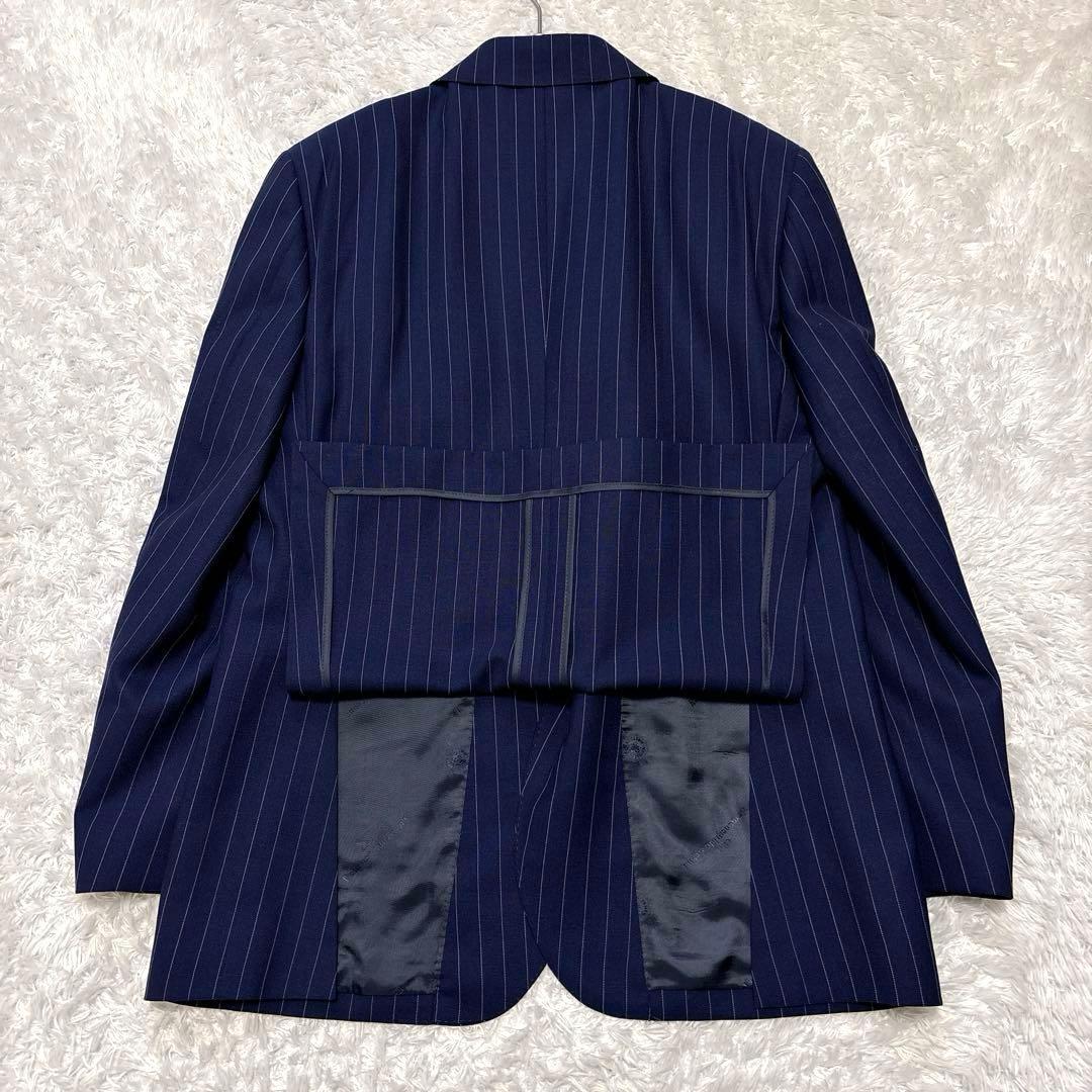 極美品✨ゼニア生地 オーダーメイドスーツ ビジネススーツ ストライプ ネイビー