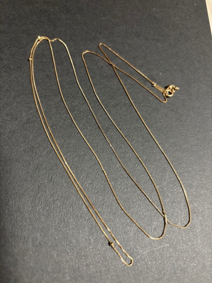 agete K10 ロングネックレス スライドアジャスター ベネチアン