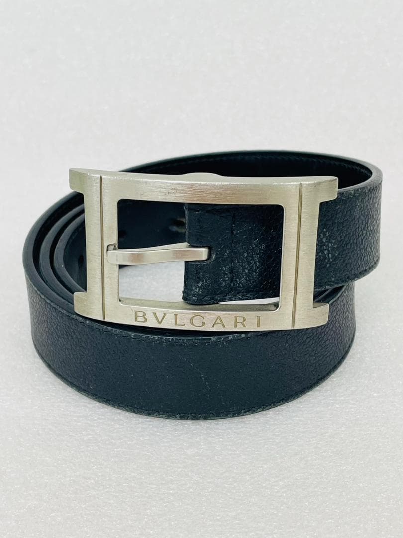 ★☆良品★☆BVLGARI　ブルガリ　レザーベルト　ブラック　黒
