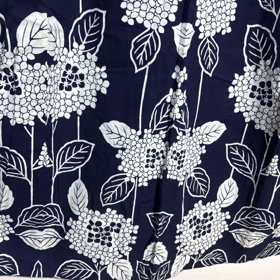 【浴衣】 手縫い 花模様 居敷当てあり 着物 身丈約156.5.cm