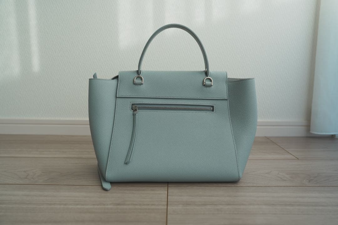 【セリーヌ(CELINE)】ハンドバックミントグリーン フラップ付き