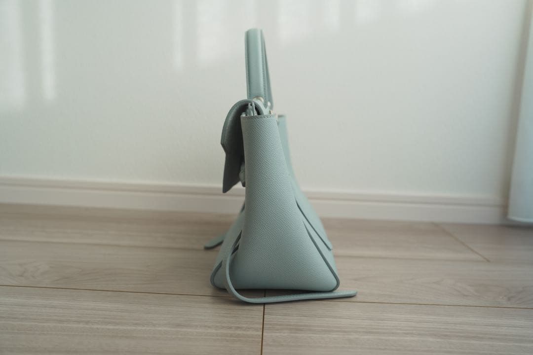 【セリーヌ(CELINE)】ハンドバックミントグリーン フラップ付き
