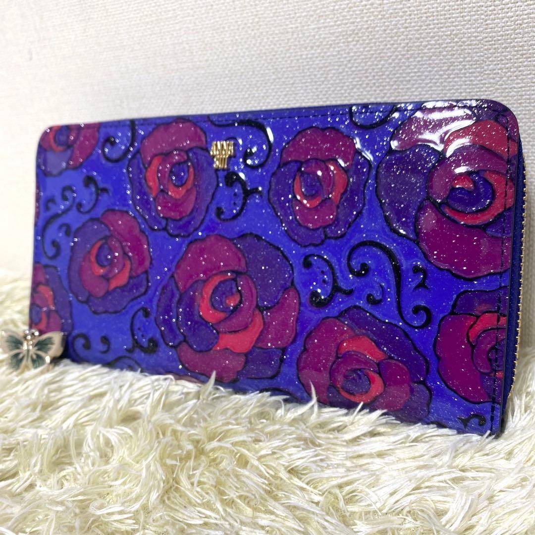 未使用級 ANNA SUI アナスイ 長財布 マジカルローズ ラウンドファスナー