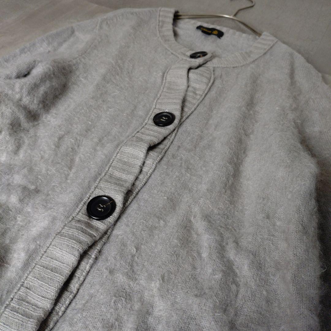 Drawerカシミヤ100%シャギー ロングニットカーディガン