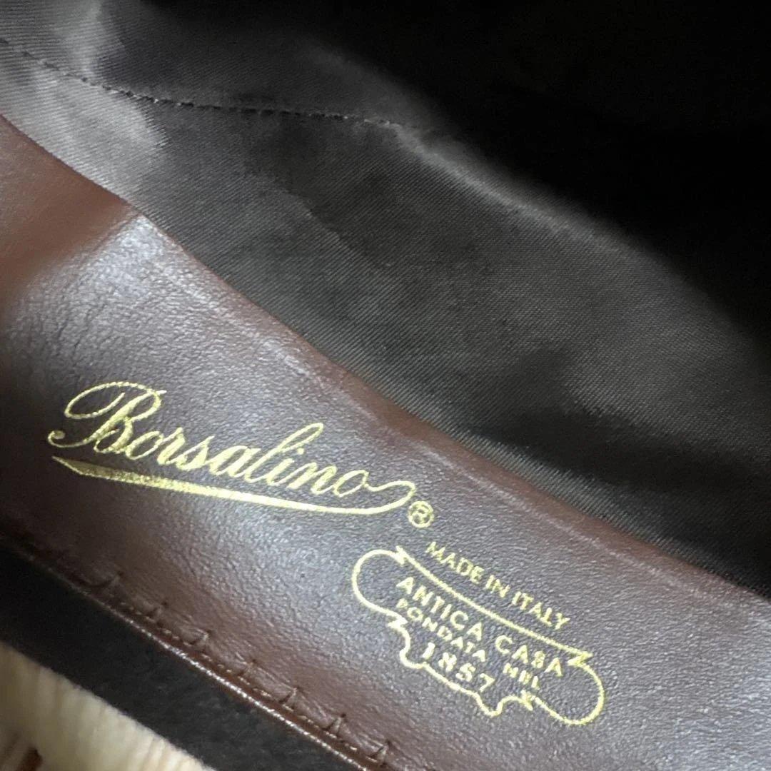 Borsalino 兎 グアナコ 毛 100% 中折れハット 60 ブラウン