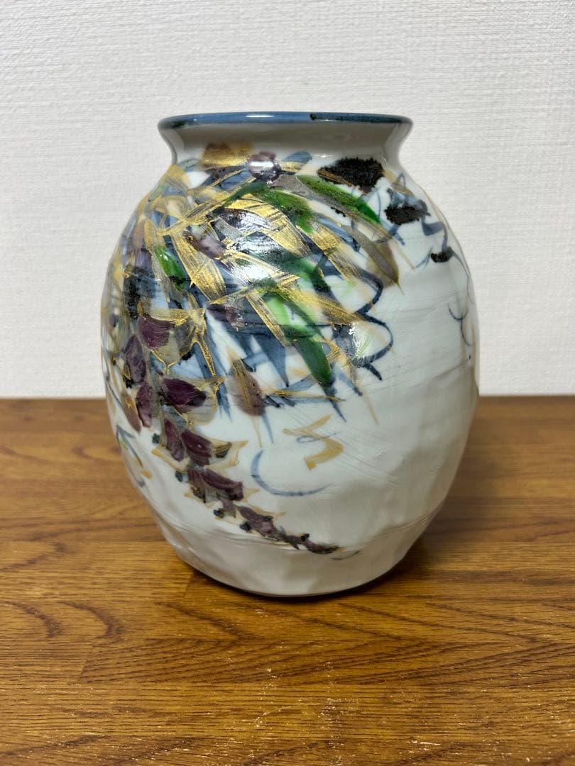 梅田純一 花瓶 錦絵壺型花瓶