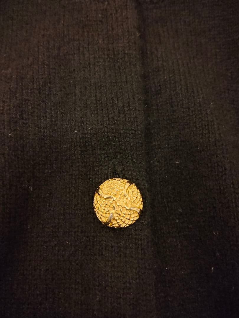 バランタイン カーディガン ブラック 42 カシミヤ100%