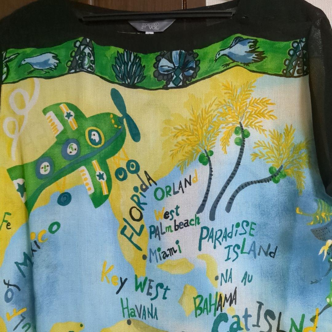 TOKUKO 1er VOL　チュニック　シースルー　黒　カラフル　半袖