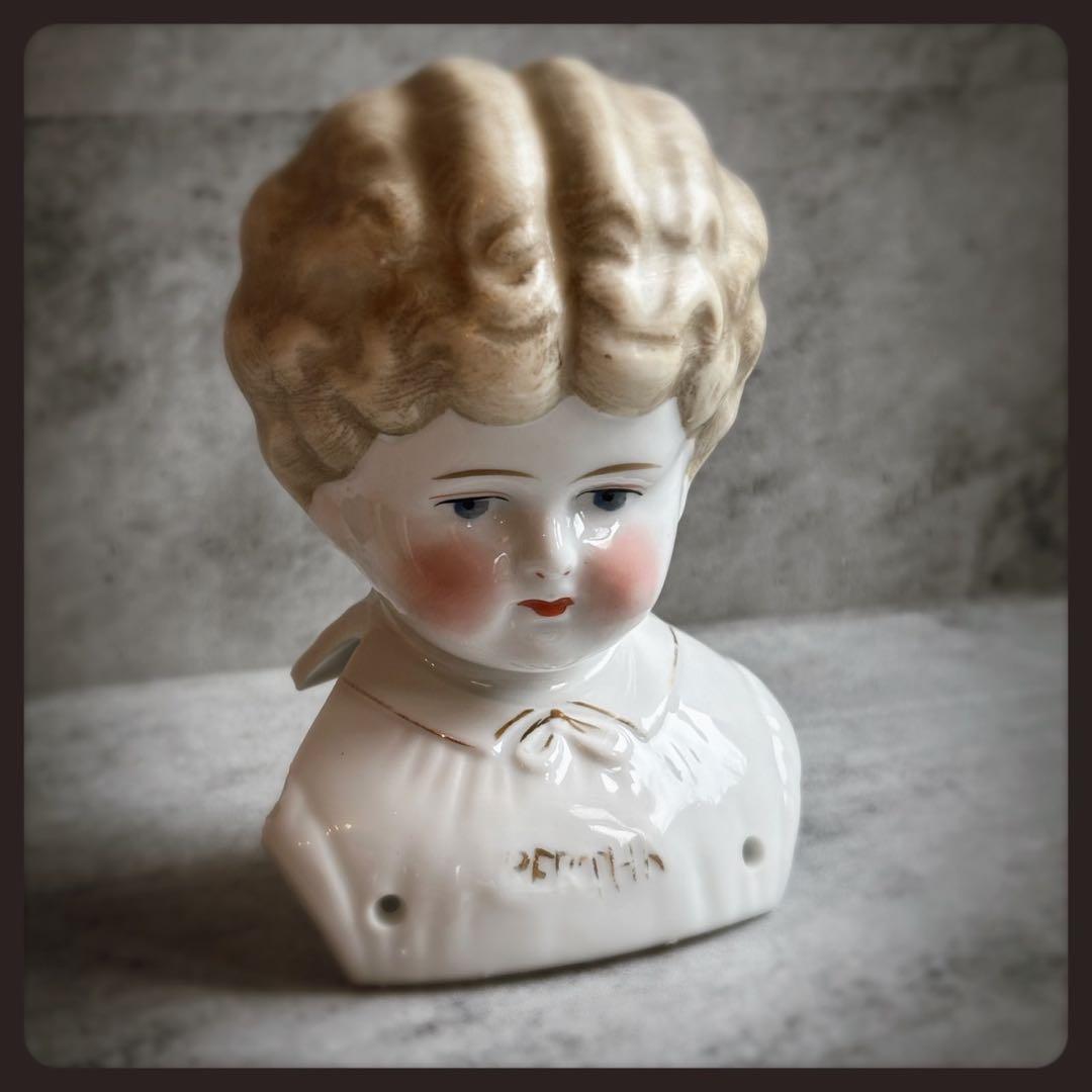 アンティーク ブロンドチャイナヘッドドール　 ヘッドパーツ ドイツ製