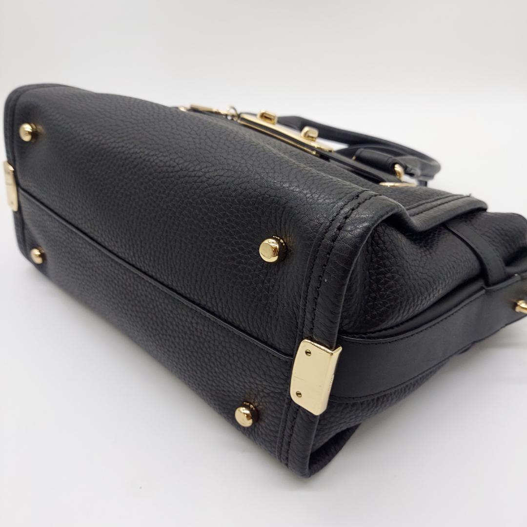 美品　COACH ハンドバッグ　黒　ストラップ　保存袋付き