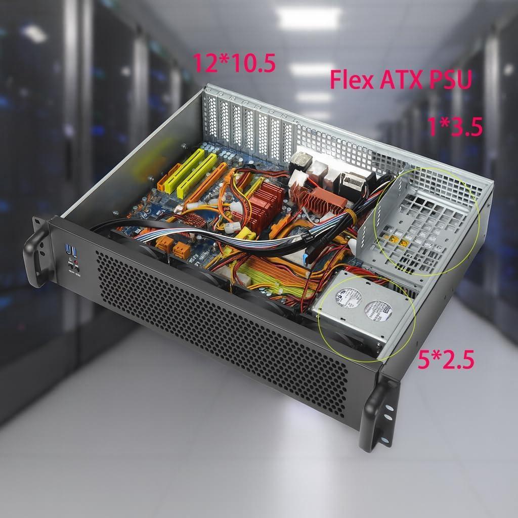 新品 IPCHASSIS 2U ATX ラックマウントシャーシFlex PSU