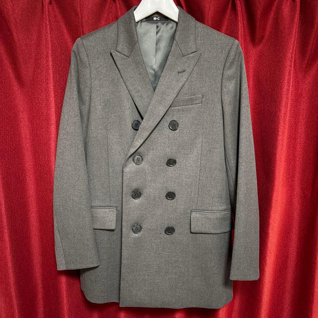 新品未使用 完売 UNIQLO ユニクロ ダブルテーラードジャケット グレー M