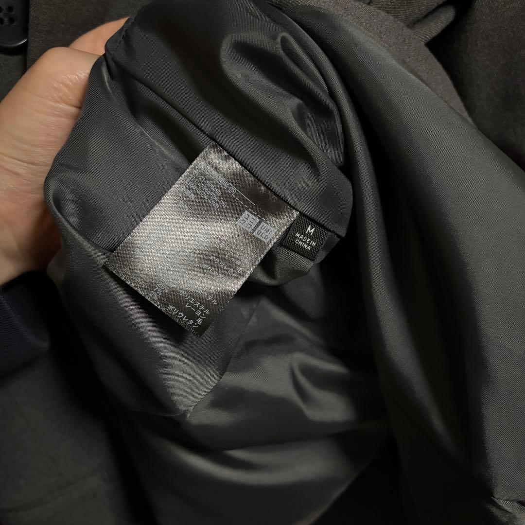 新品未使用 完売 UNIQLO ユニクロ ダブルテーラードジャケット グレー M