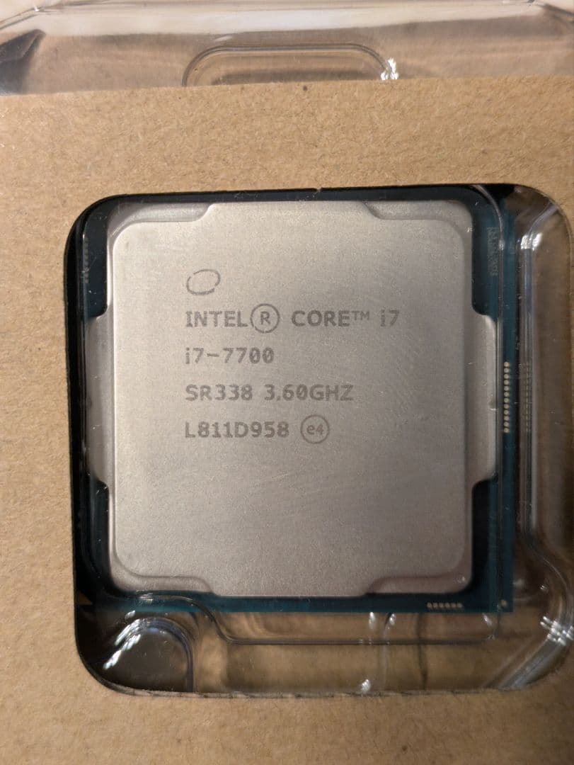 Intel Core i7-7700 CPU LGA 1151　クーラー付