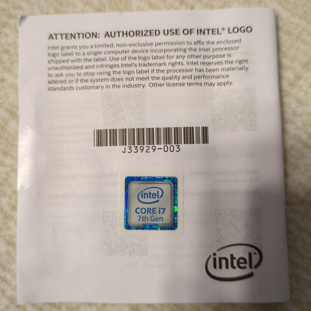 Intel Core i7-7700 CPU LGA 1151　クーラー付