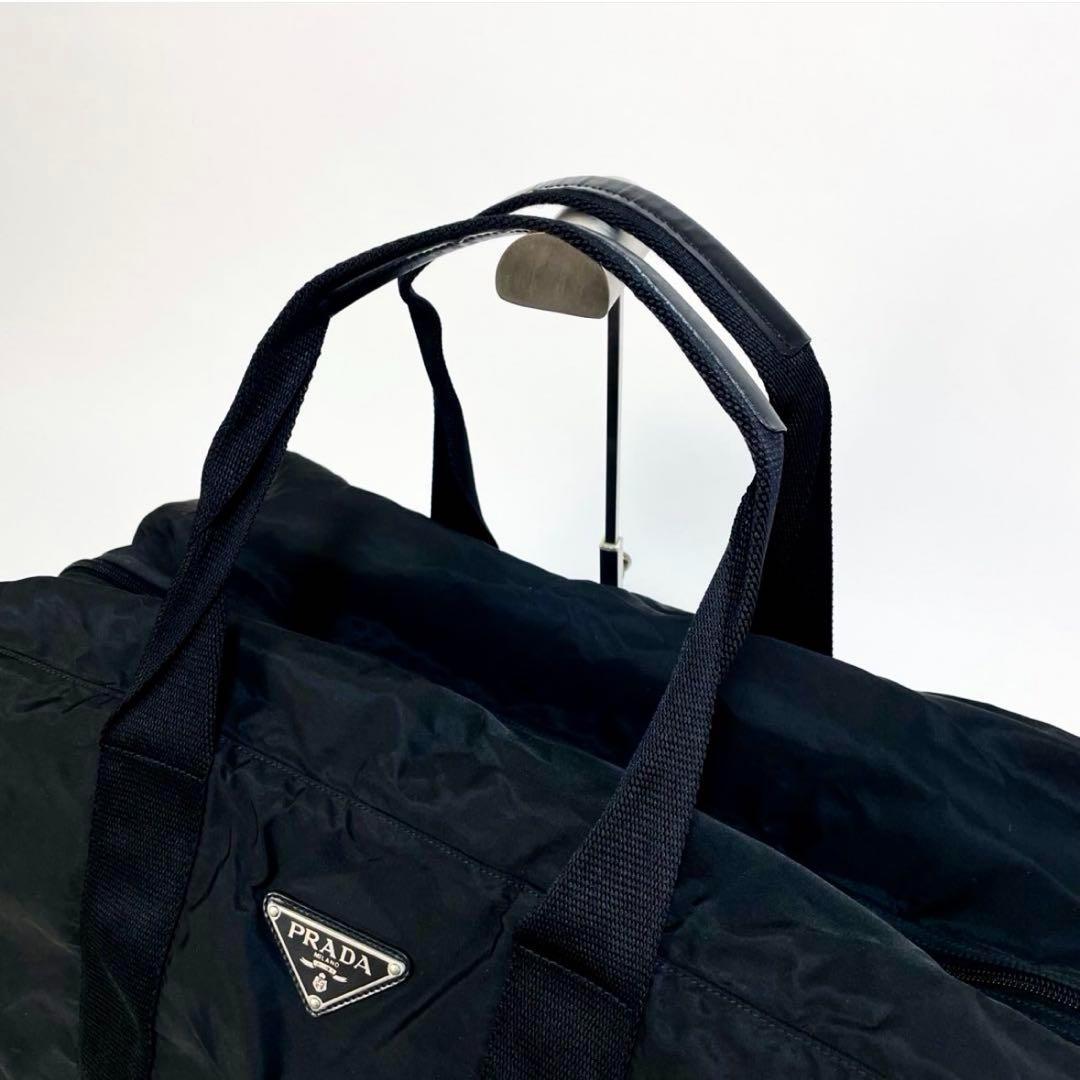【正規品】PRADA プラダ ボストンバッグ ナイロン 三角ロゴ 黒 大容量