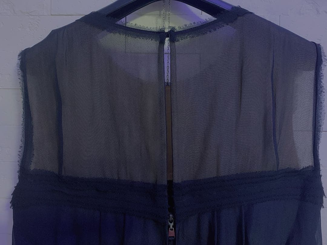 美品★FOXEY/フォクシーシルクシフォンワンピース 38 シルク100%