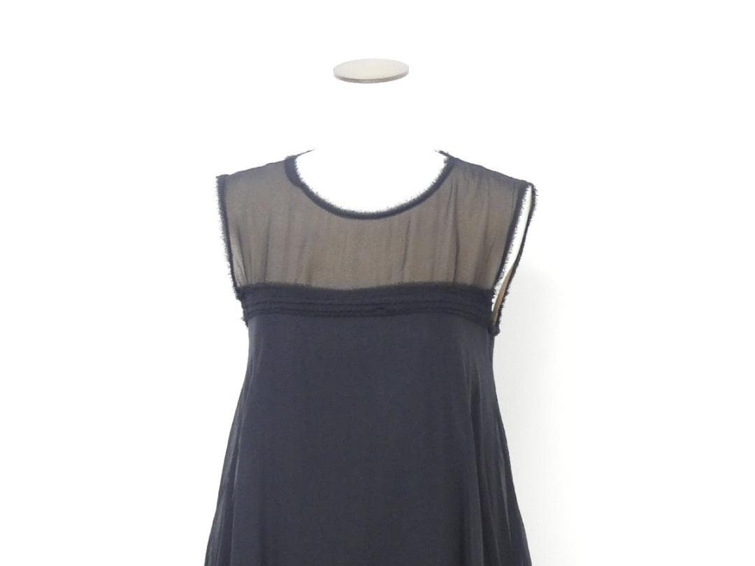 美品★FOXEY/フォクシーシルクシフォンワンピース 38 シルク100%