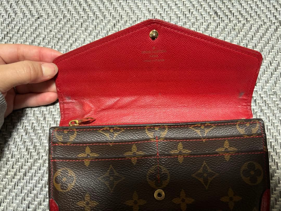 Louis Vuitton 長財布 ブラウン/レッド