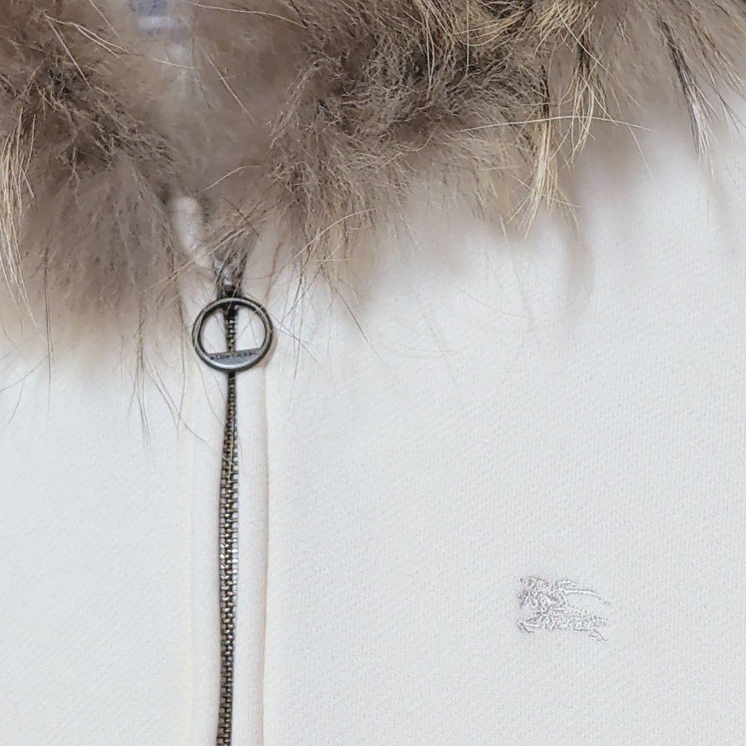 バーバリーブルーレーベル リアルファー 短丈 Wジップパーカー